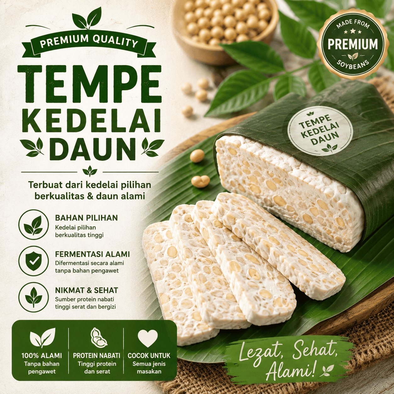 Tempe Kedelai Daun