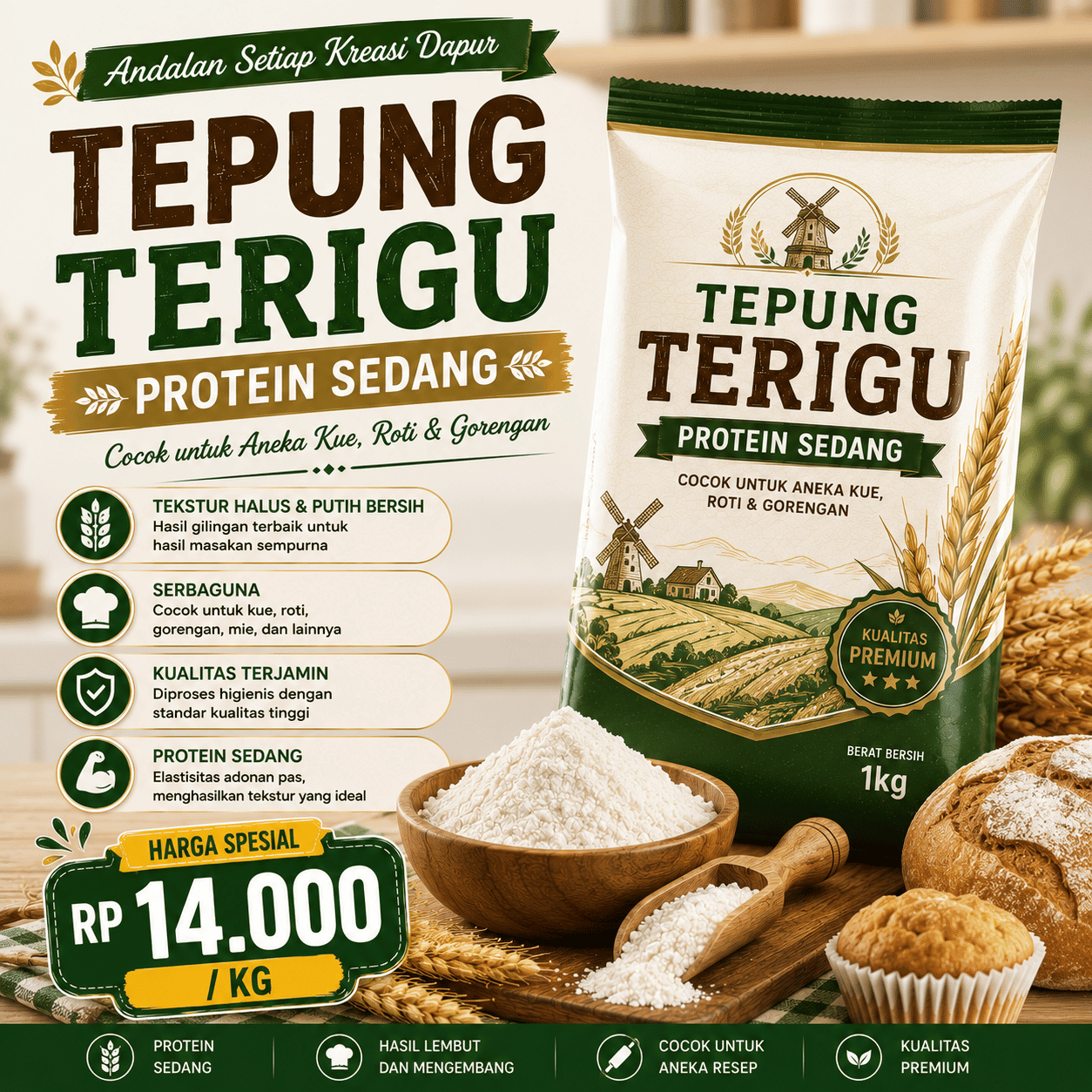 Tepung Terigu Protein Sedang